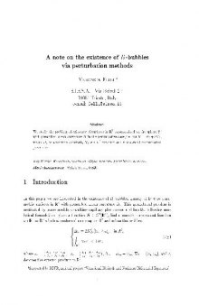 A note on the existence of H-bubbles via perturbation methods