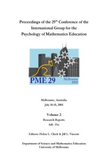 Proceedings of the 29th Conference of the International Group for the Psychology of Mathematics Education Volume 2