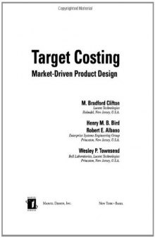 Target Costing (Dekker Mechanical Engineering)