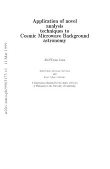Appl of Novel Analysis Tech to Cosmic Microwave Bkd Astronomy [thesis]
