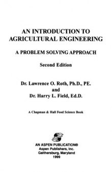 An introduction to agricultural engineering : a problem-solving approach