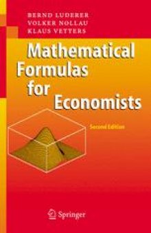 Mathematical Formulas for Economists