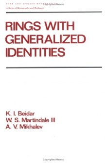 Rings with Generalized Identities (Pure and Applied Mathematics (Marcel Dekker))