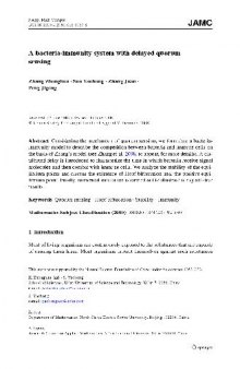 A bacteria-immunity system with delayed quorum sensing