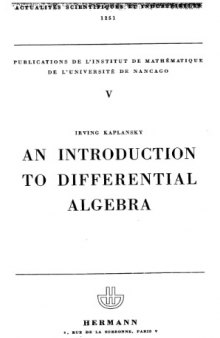An Introduction to Differential Algebra 