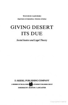 Giving Desert Its Due: Social Justice and Legal Theory 