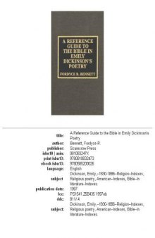 A reference guide to the Bible in Emily Dickinson's poetry  