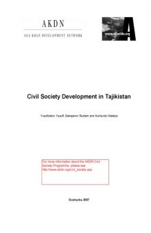 Civil Society Development in Tajikistan