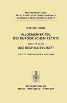 Allgemeiner Teil des Bürgerlichen Rechts: Das Rechtsgeschäft