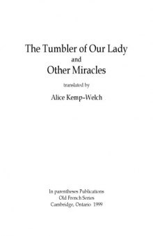 The tumbler of Our Lady and other miracles, translated by Alice Kemp-Welch