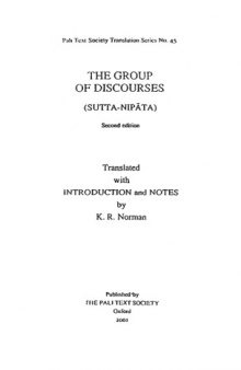 The Group of discourses (Sutta-nipāta)