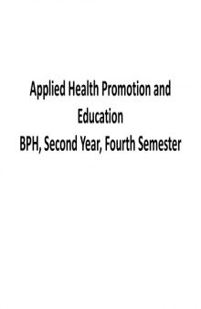 Applied Health Promotion and Education