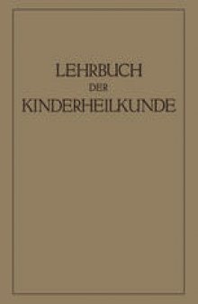 Lehrbuch der Kinderheilkunde