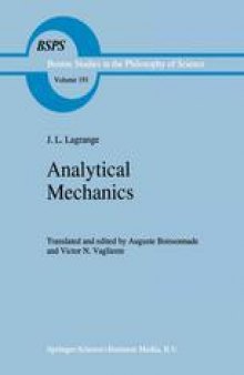 Analytical Mechanics: Translated from the Mécanique analytique, novelle édition of 1811