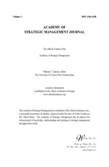 ACADEMY OF STRATEGIC MANAGEMENT JOURNAL
