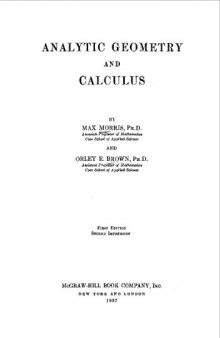 Analytic geometry and calculus