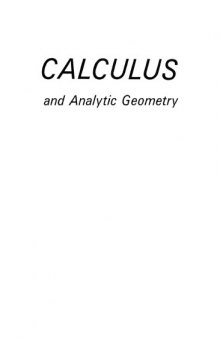 Calculus and Analytic Geometry, 2nd Edition