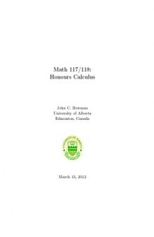 Math 117-118, Honours Calculus