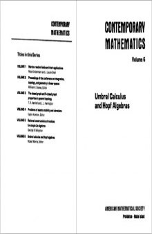 Umbral Calculus and Hopf Algebras (Contemporary Mathematics, V. 6)