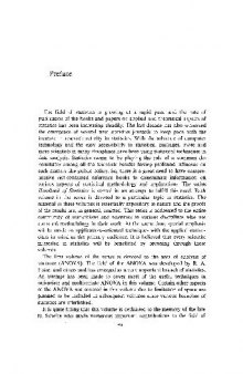 Handbook of Statistics, Vol. 1. Analysis of Variance