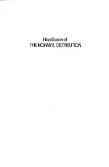 Handbook of the normal distribution