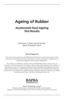 Ageing of Rubber & Accelerated Heat Ageing Test Results