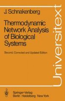 Thermodynamic Network Analysis of Biological Systems