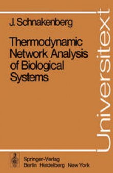 Thermodynamic Network Analysis of Biological Systems