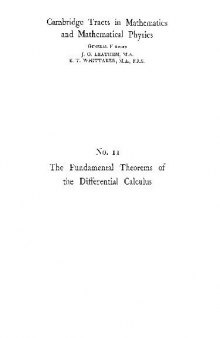 The fundamental theorems of the differential calculus 