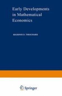 Early Developments in Mathematical Economics