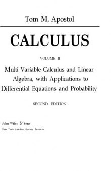 Calculus and Linear Algebra Volume 2