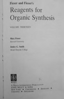 Fieser and Fieser's Reagents for Organic Synthesis (Vol. 13) (Volume 13)