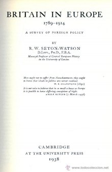 Britain in Europe, 1789-1914; A Survey of Foreign Policy