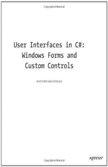 User Interfaces in C#: Windows Forms and Custom Controls  