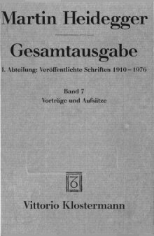 Vorträge und Aufsätze (1936-1953)