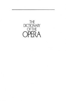 The Dictionary of the Opera