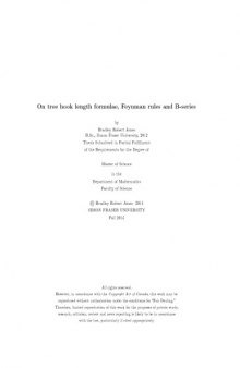 On tree hook length formulae, Feynman rules and B-series [Master thesis]
