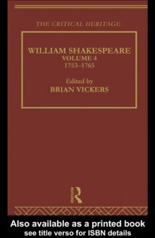 William Shakespeare. Volume 4, 1753-1765