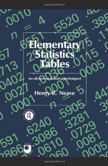 Elementary Statistics Tables (Open University Text)  