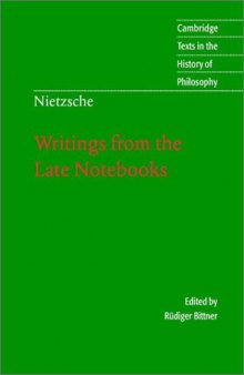 Writings from the Late Notebooks (Cambridge Texts in the History of Philosophy)