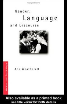 Gender, Language and Discourse (Women Andpsychology)