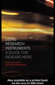 Using Research Instruments : a Guide for Researchers