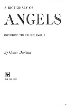 Dictionary of Angels Including the Fallen Angels