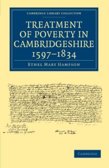 Treatment of Poverty in Cambridgeshire, 1597-1834 (Cambridge Library Collection - Cambridge)