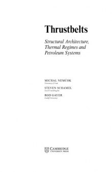 Thrustbelts : structural architecture, thermal regimes and petroleum systems