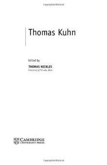 Thomas Kuhn (Contemporary Philosophy in Focus)