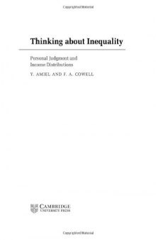 Thinking about Inequality: Personal Judgment and Income Distributions 