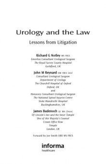 Urology and the Law: Lessons from Litigation