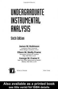 Undergraduate instrumental analysis