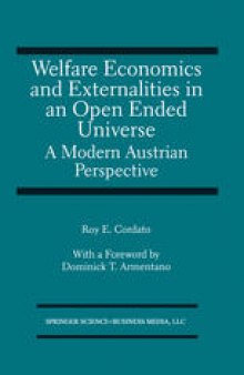Welfare Economics and Externalities In An Open Ended Universe: A Modern Austrian Perspective